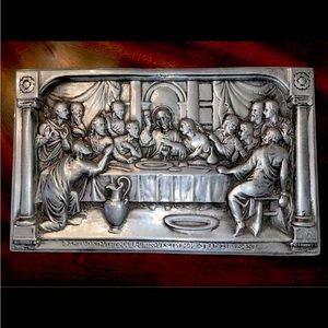 Last Supper Plaque
Art Antique Religious
Devotional Jesus
Christ w Apostle